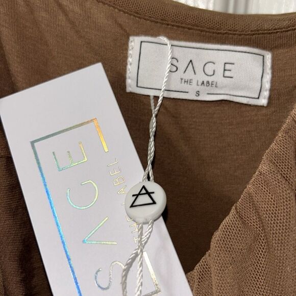 Sage The Label Brown Ruched Bodycon Midi Dress(Size Small) - Picture 7 of 8